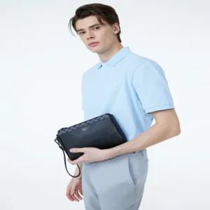 닥스 액세서리 남성 24FW [스테디셀러]블랙 체크배색 소가죽 클러치백 WBBA4F716BK