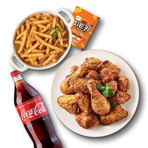 [굽네치킨]고추바사삭+매콤치즈 케이준감자+콜라1.25L