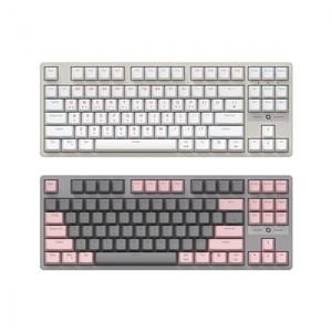 COX CK480 교체축 게이밍 기계식 그레이&핑크 (청축) 텐키리스 87키 유선 키보드