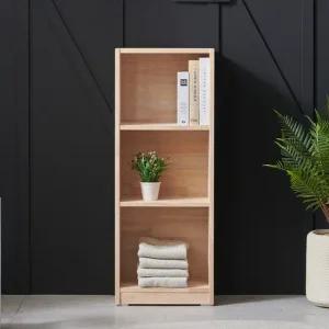 버플리 로제 고무나무 원목 400 3단 책장_일반형