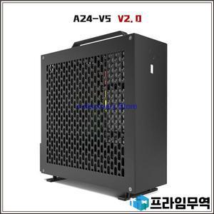 Lzmod 미니 A24-V5 2.0 듀얼 슬롯 단일 디스플레이 1u 전원 공급 장치 Itx 섀시 양면 모따기 2024