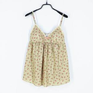 울랄라 여 플라워 뒷밴딩 뷔스티에 블라우스 연그린