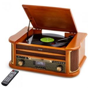 인켈 IK-A2080LP 레트로 우드 턴테이블 빈티지 카페 감성 무선 블루투스 스피커