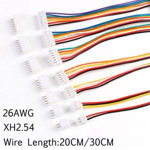 XH2 54 와이어 케이블 터미널 JST 수 암 플러그 소켓, 2 피치, 300mm, 200mm 케이블, 26AWG, 2핀, 3핀, 4핀, 5 핀, 6 7 8 9/10 10 세트