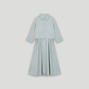 [코데즈컴바인] 피그먼트 슬리브리스 셔츠 세트 원피스 (CKC-OP505W7)