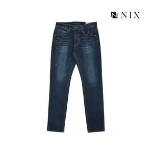 [닉스][닉스]남성 기모 D톤 워싱 부분밴딩 뉴슬림 데님 팬츠_FNM