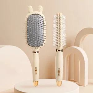 쿠션 롤 헤어 빗 브러쉬 2종세트 LM-0352/셀프/케어/머리빗/미용실빗/드라이용빗/웨이브