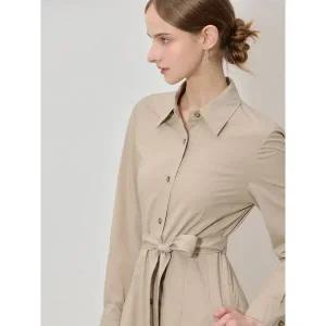 [하프클럽/]퓨어 벨티드 롱 셔츠 원피스 (택가격 228000원)