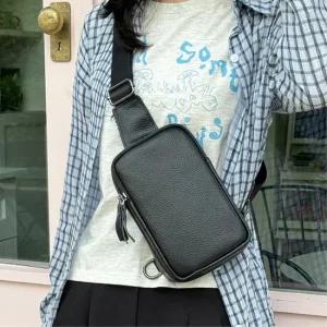 고급 가죽 폰 수납 슬링백 남녀공용 크로스슬링백 캐주얼슬링백 여자웨이스트백 여성슬링백