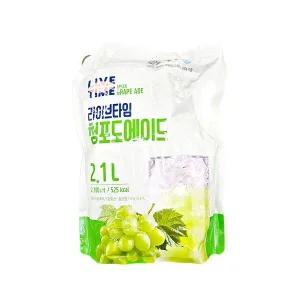 [온국민신선몰]라이브타임 청포도 에이드 2.1L 파우치