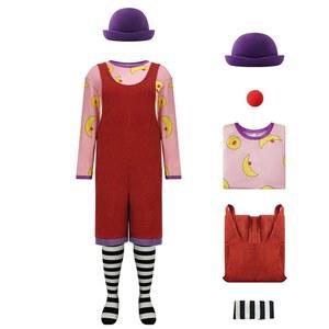 나자이 여성 루넷 코스튬 오버롤 롬퍼스 클라운 셔츠 모자 양말 빕 팬츠 할로윈 코스프레 유니폼
