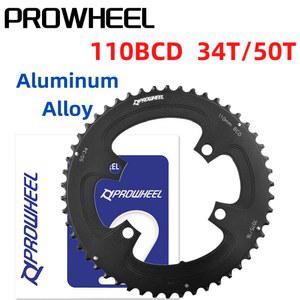 크랭크셋 PROWHEEL 로드 바이크 체인링 시마노 FC R7000 R8000 R9000 자전거 부품 110BCD 클로 34T 50T