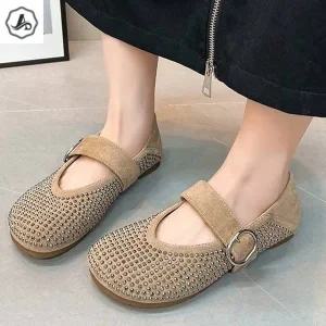 [애슬릿] 메리제인 플랫 슈즈 반짝이 둥근코 스웨이드 가을