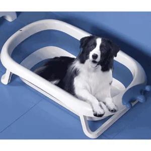 반려견욕조 강아지 스파 고양이 반려견 대야 목욕통 블루-접이식 욕조