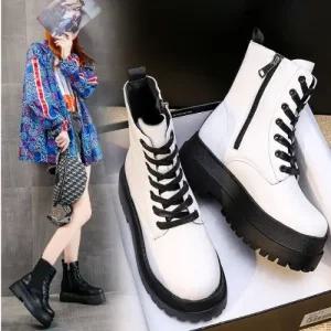 제이시 여자 통굽 겨울워커부츠 5cm 볼넓은 워커 B026