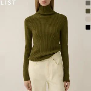 [리스트](대구신세계) 울 혼방 터틀넥 골지 니트
