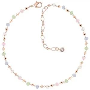 14K GP 파스텔 컬러 볼 로즈골드 체인 패션 발찌