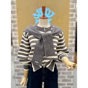 [레코브](타임스퀘어점패션관)(SET) 후드셋업 스트라이프 가디건(LC41EZKC018S)