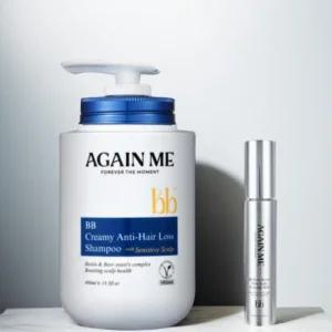 AGAIN ME 어게인미 바이오틴 맥주효모 헤어케어 세트 [탈모샴푸 400ml + 탈모앰플 15ml]
