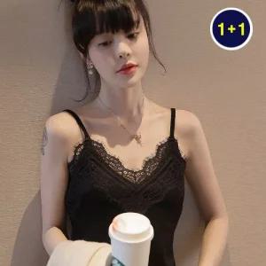 유어하젤 1+1이징 레이스 슬립 탑 나시_M1116 436012