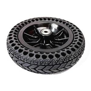 JHTVGIUZ 8인치 블랙 휠체어 앞바퀴, 고무 미끄럼 방지 타이어, 휠체어 액세서리, 휠체어 캐스터, 수동/전동 휠체어용 5/16인치(8mm) 베어링 교체 바퀴