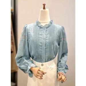 [갤러리아] ab.f.z 프릴 레이스 쉬폰 블라우스 ACZ4NB31J