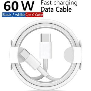 C타입 고속 충전 데이터 케이블, 아이폰 15, 16, 삼성 갤럭시 S24, 10, 20, Htc, Lg 퀵 코드, PD60W, USB-C 더블 C-C, 1/1.5 m, 2m