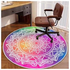 하드우드 바닥용 수프텔리브 4피트/48인치 홈 오피스 의자 매트, 미끄럼 방지 책상 롤링용 컴퓨터 게이밍 로우 파일 카펫 바닥 매트(컬러풀-1)