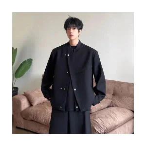 남성 멋쟁이 정장 자켓 구조용 코트 봄가을 블랙 차이나 짧은 캐주얼 스포M3