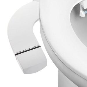 센드론 초슬림 화장실 비데 부착, 자동 청소 기능이 있는 듀얼 노즐(전면 및 후면 세척), 수압 조절이 가능한 비전기 변기 흰색