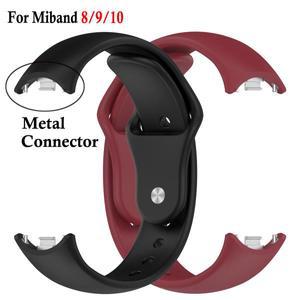 샤오미 미밴드 8 9 10 스마트워치용 실리콘 스트랩  NFC 팔찌 액세서리용 교체용 코레아 손목밴드