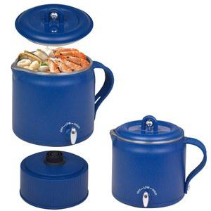 cglightwsparkle 여행용 전기 냄비, 800mL 접이식 스테인리스 스틸 주전자, 온수 및 조리 면, 듀얼 전원 제어 기능, 여행, 기숙사, 다크 블루에 적합