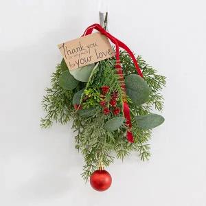 [플라워트리]크리스마스 벽장식 레드 베리가지 벽걸이 30cm 소품 데코 풀세트 리스 촬영 파티 겨울 꾸미기