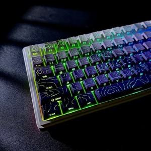 134키 폴라 데이 컨투어 PBT 이중사출 키캡 체리 프로파일 측면발광 MX 스위치 게이밍 키보드용