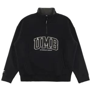 엄브로 기모 아플리케 하프집업 맨투맨 UQ421CFSO2BLK