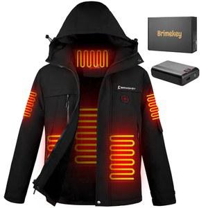 플리스 안감이 있는 남성용 브라이메키 온열 재킷 20000mAh 배터리 방풍 방수 2025 업그레이드
