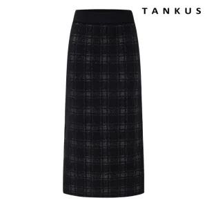 H라인 체크 밴딩 롱 스커트 (TX4SK004L0)