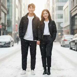 남자 여자 후드집업 기모바지 상하세트 겨울 양털기모 오버핏 커플룩 따뜻한 데일리룩