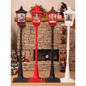 눈내리는 크리스마스 LED 가로등 스노우볼 쇼윈도 상품 호텔 조명 레드음악 Taw