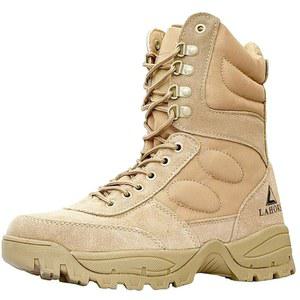 LAHORS 남성 전술 군화 블랙 신발 사막 전투 군용 야외 등산화 사이드 지퍼