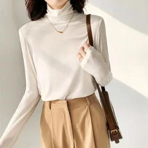 목폴라 얇은 데일리 스판 목폴라티 기본 데일리 스판 얇은 목폴라 티 티셔츠 목티 여성