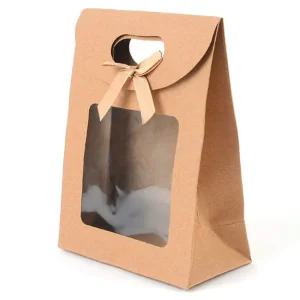 크라프트 리본 선물백 투명창 기념 답례품 포장박스