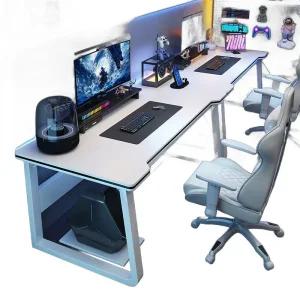 2인용 컴퓨터 책상 테이블 노트북 사무용 형제방 게이밍 데스크 인용 방 커플 흰색 피시방