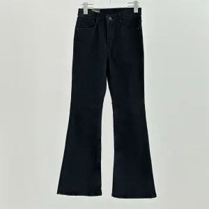 여성 슬림핏 검정 나팔 큰사이즈 데님바지