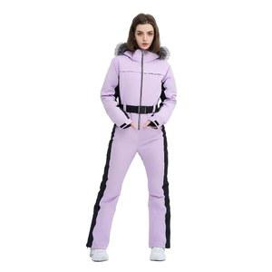 고경험 여성 스키복 원피스 스노우 점프수트 스트레치 의상 스노보드 보온 방수 겨울