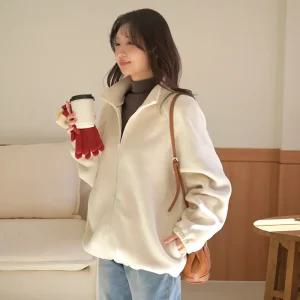 [데일리앤] 에임 여성 후리스 집업 하이넥 플리스 자켓 따뜻한 점퍼 겨울 아우터