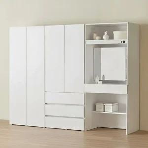 가구 마일 터치 싱글+3단 서랍+화장대 옷장 세트 2400