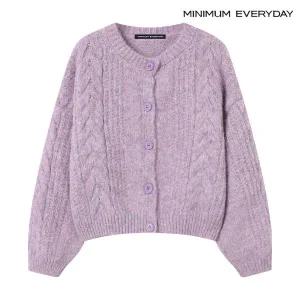 [롯데백화점]미니멈 [미니멈 에브리데이]꽈배기 라운드 버튼업 울 가디건 (EB4CK007D)