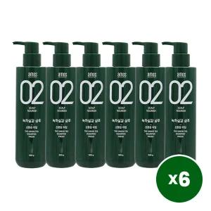 아모스 녹차실감 샴푸 지성 두피용 500g 6개