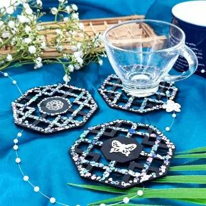 어르신 취미 자개공예 팔각 컵받침 DIY키트 엄마표미술 문화체험 장식소품 미술활동